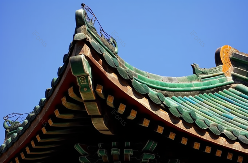 古建筑彩瓦特写摄影图,高清,摄影图,摄影图片,图片大全,摄影图免费下载